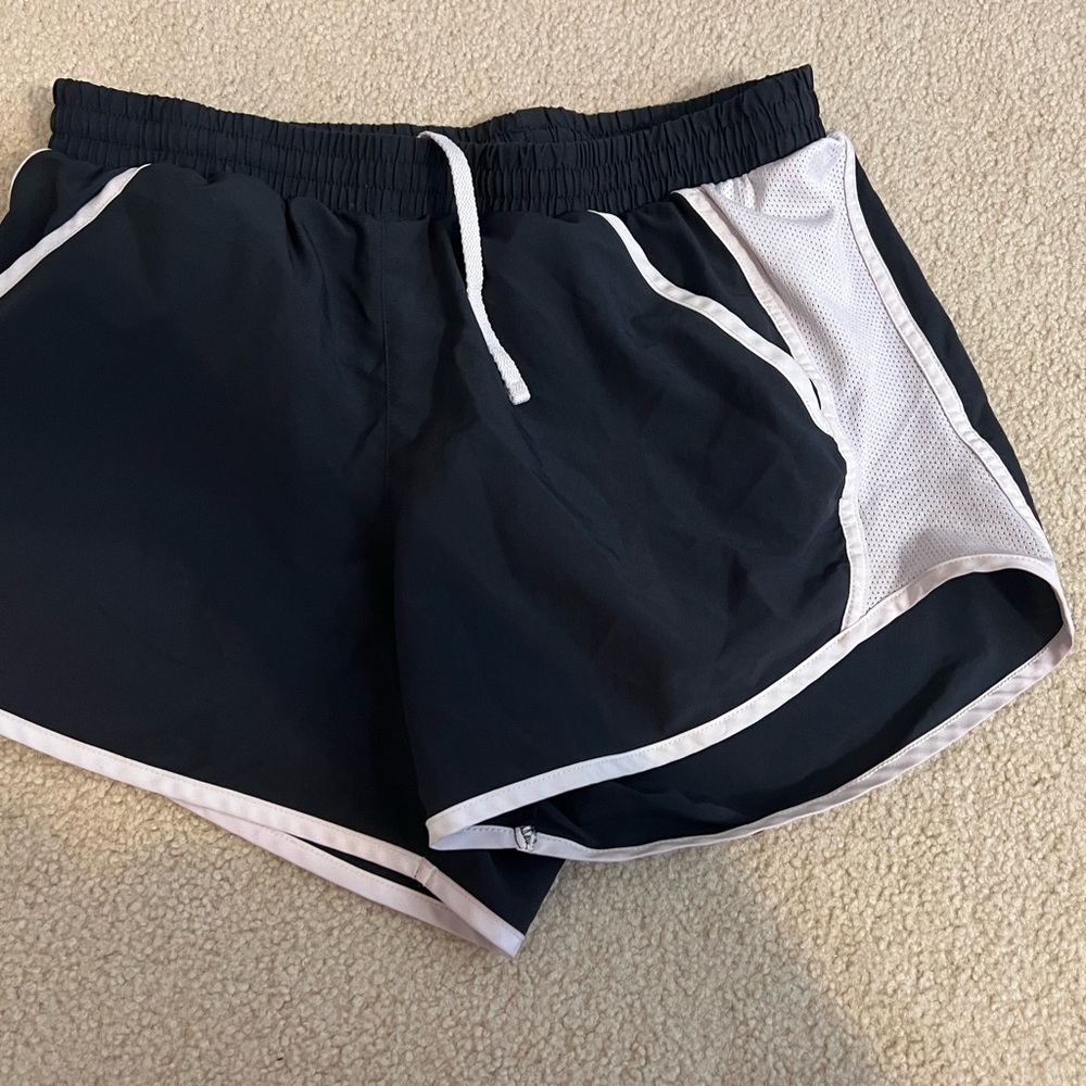 Under Armour Black and White Athletic Shorts